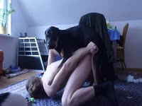 Zoophilia lover gay got smashed hard by dog's cock